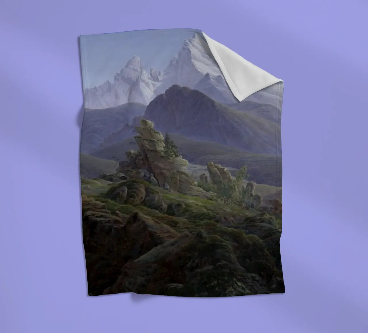 Caspar David Friedrich - The Watzmann fleece blanket by Timeless Artworks