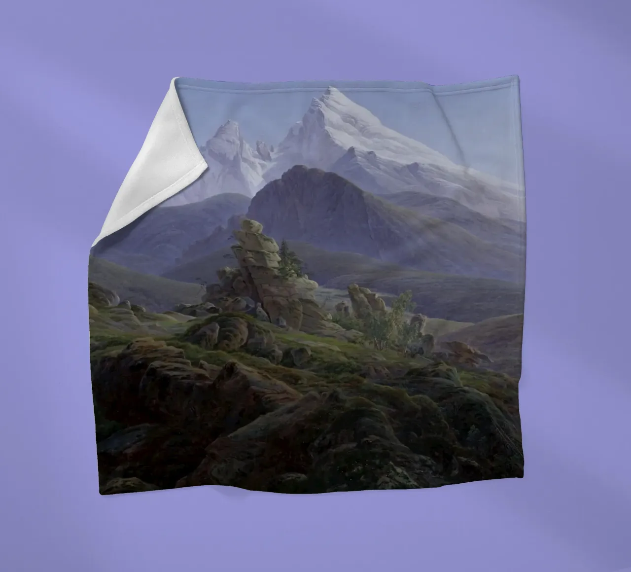 Caspar David Friedrich - The Watzmann fleece blanket by Timeless Artworks