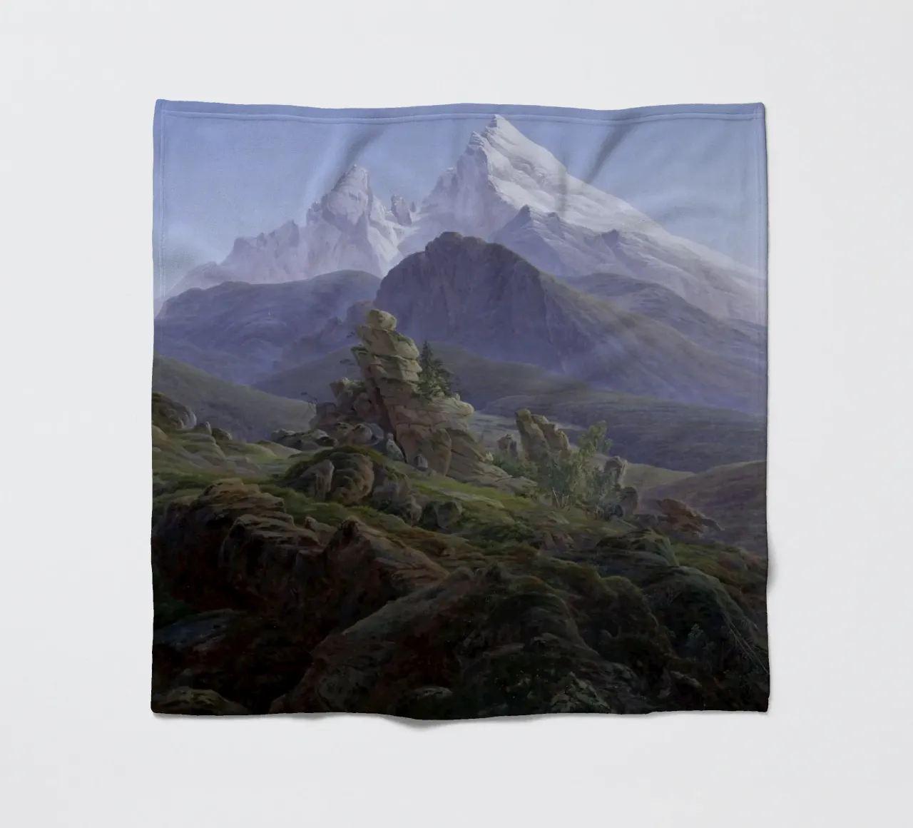 Caspar David Friedrich - The Watzmann fleece blanket by Timeless Artworks