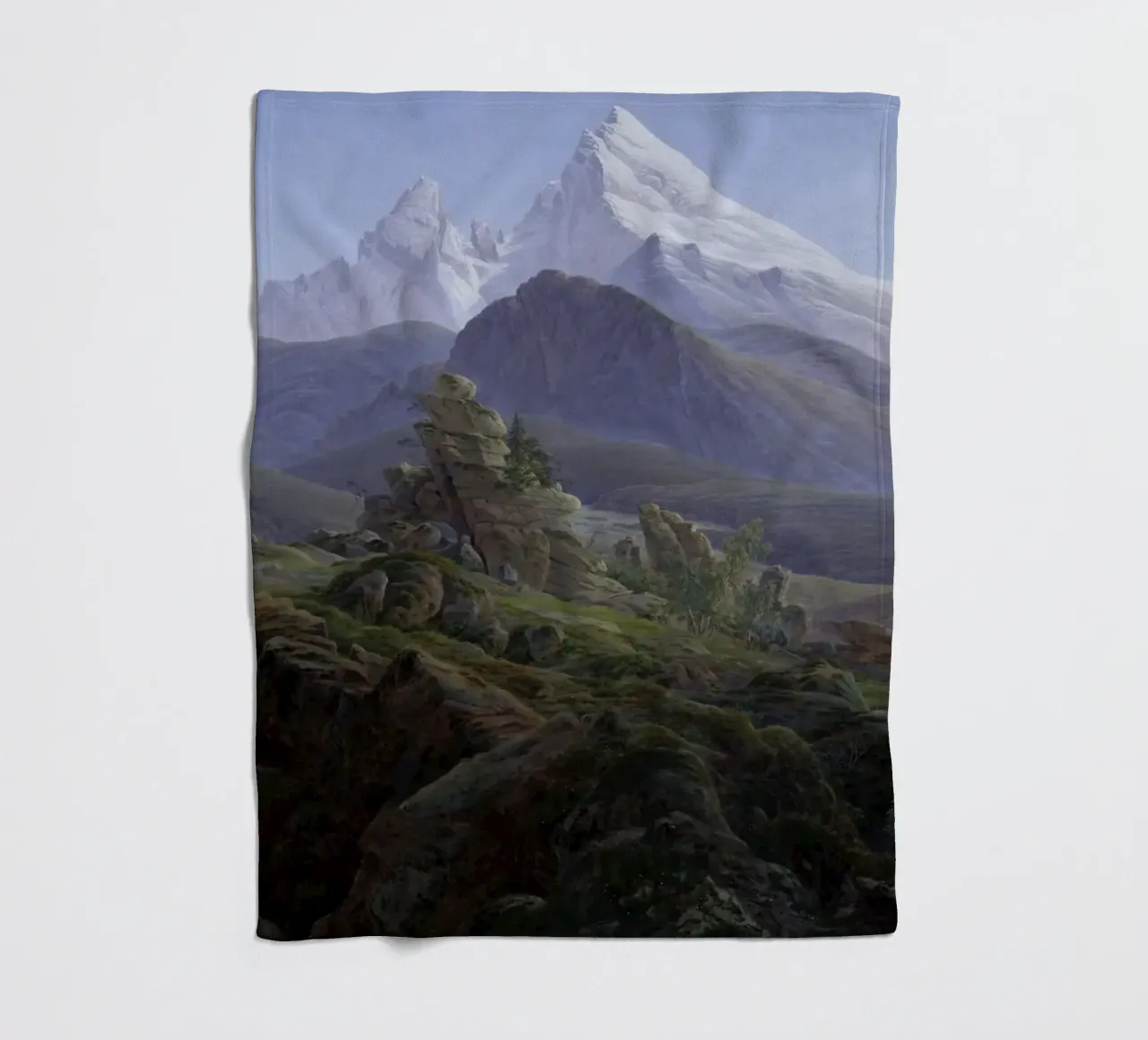 Caspar David Friedrich - The Watzmann fleece blanket by Timeless Artworks