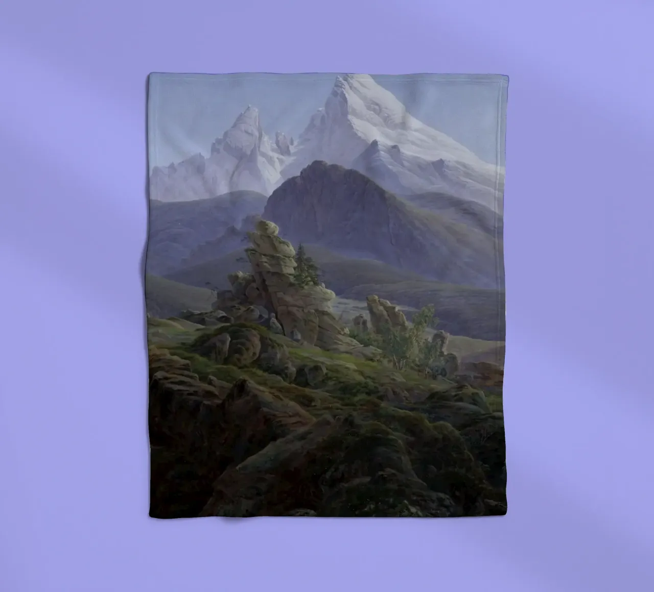Caspar David Friedrich - The Watzmann fleece blanket by Timeless Artworks