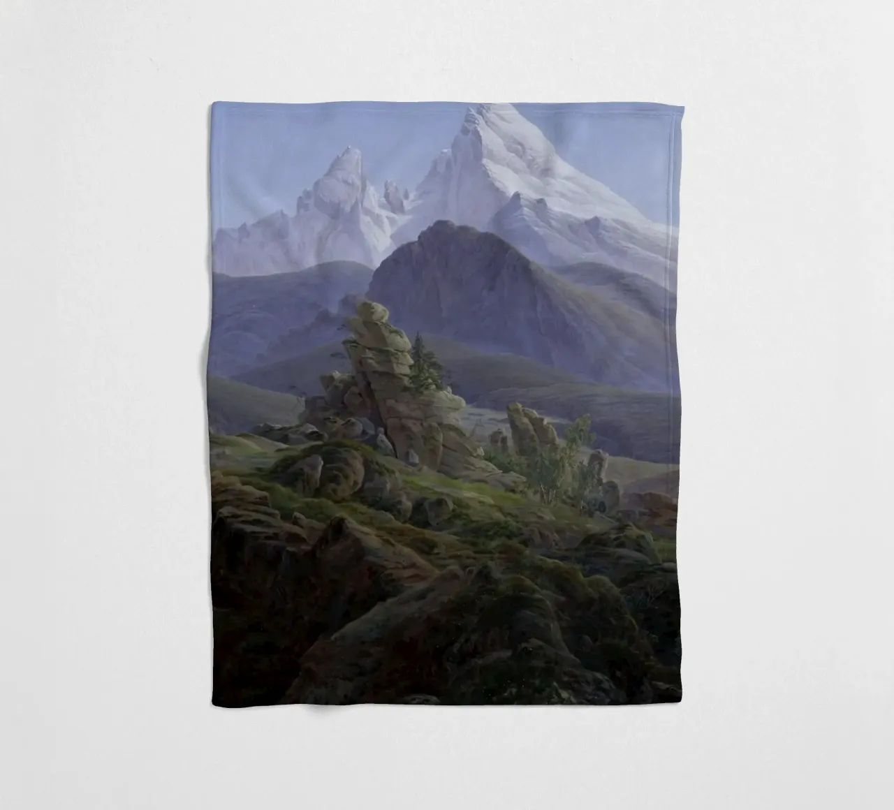 Caspar David Friedrich - The Watzmann fleece blanket by Timeless Artworks