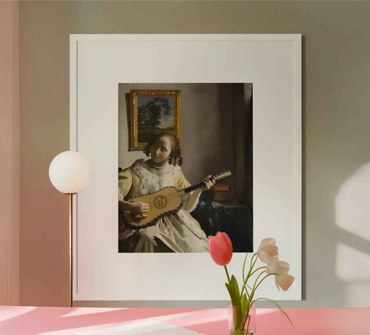 Johannes Vermeer - Il suonatore di chitarra (1672) carta hahnemühle da Timeless Artworks