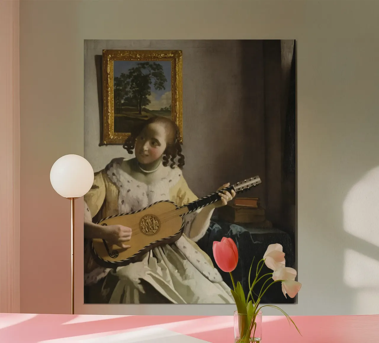 Johannes Vermeer - Il suonatore di chitarra (1672) carta hahnemühle da Timeless Artworks