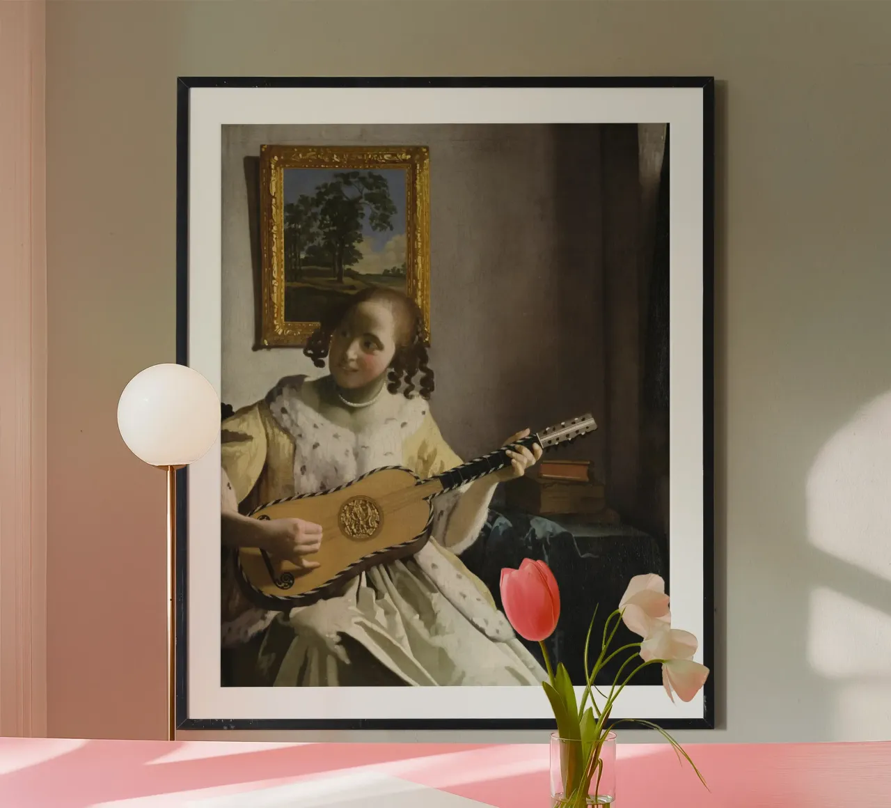 Johannes Vermeer - Il suonatore di chitarra (1672) carta hahnemühle da Timeless Artworks