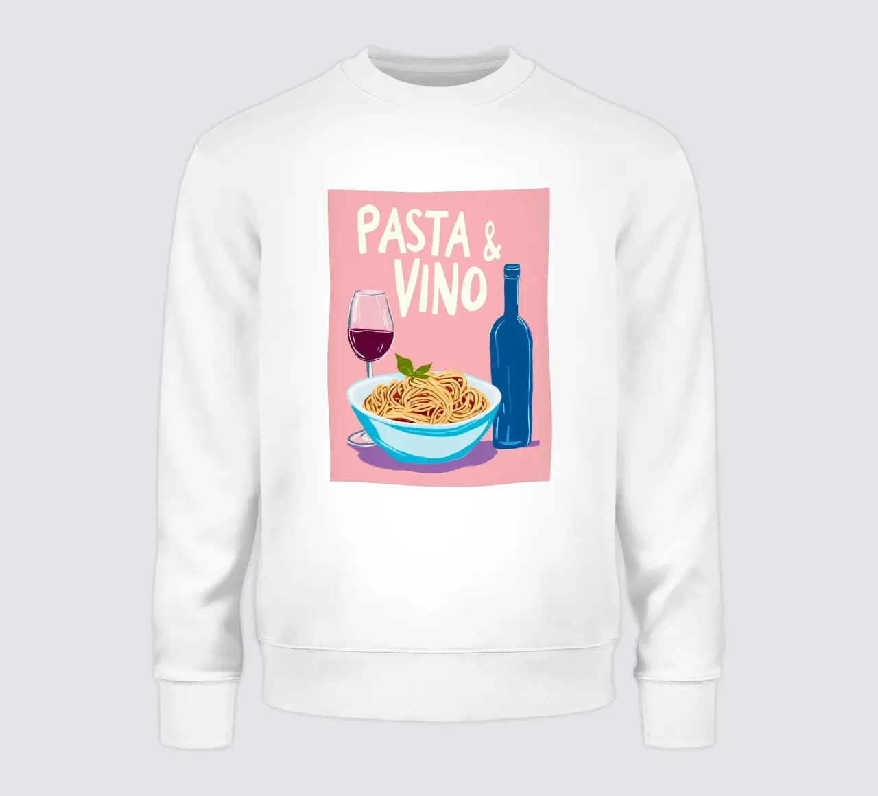 Amore per la pasta e il vino felpa da Carinaprint