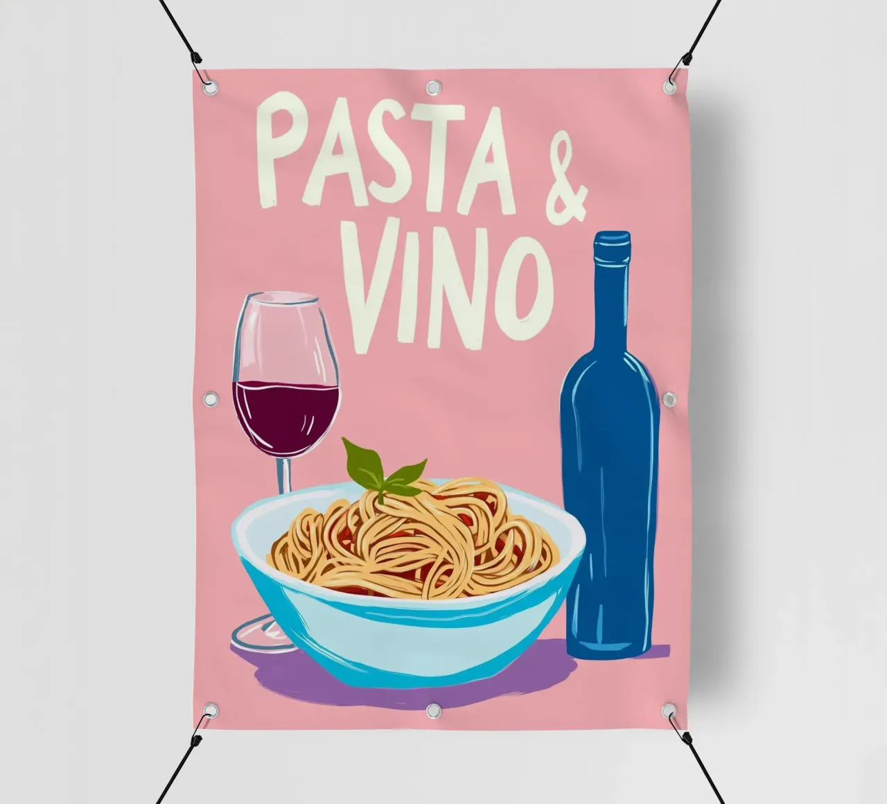 Pasta-Wein-Liebe PVC Plane von Carinaprint