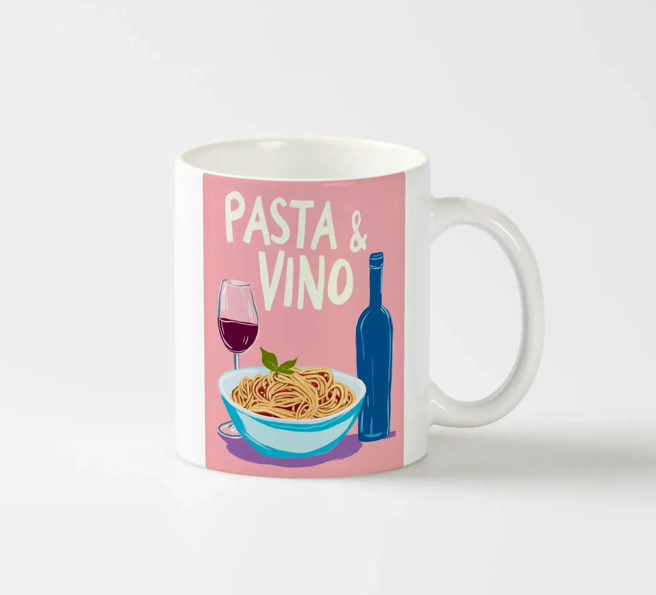 Amore per la pasta e il vino tazza in ceramica da Carinaprint