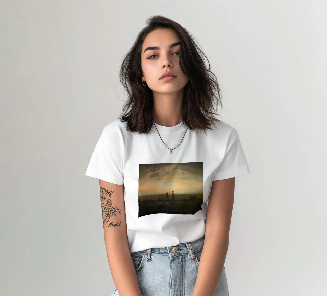 Caspar David Friedrich - Due uomini in riva al mare t-shirt da Timeless Artworks