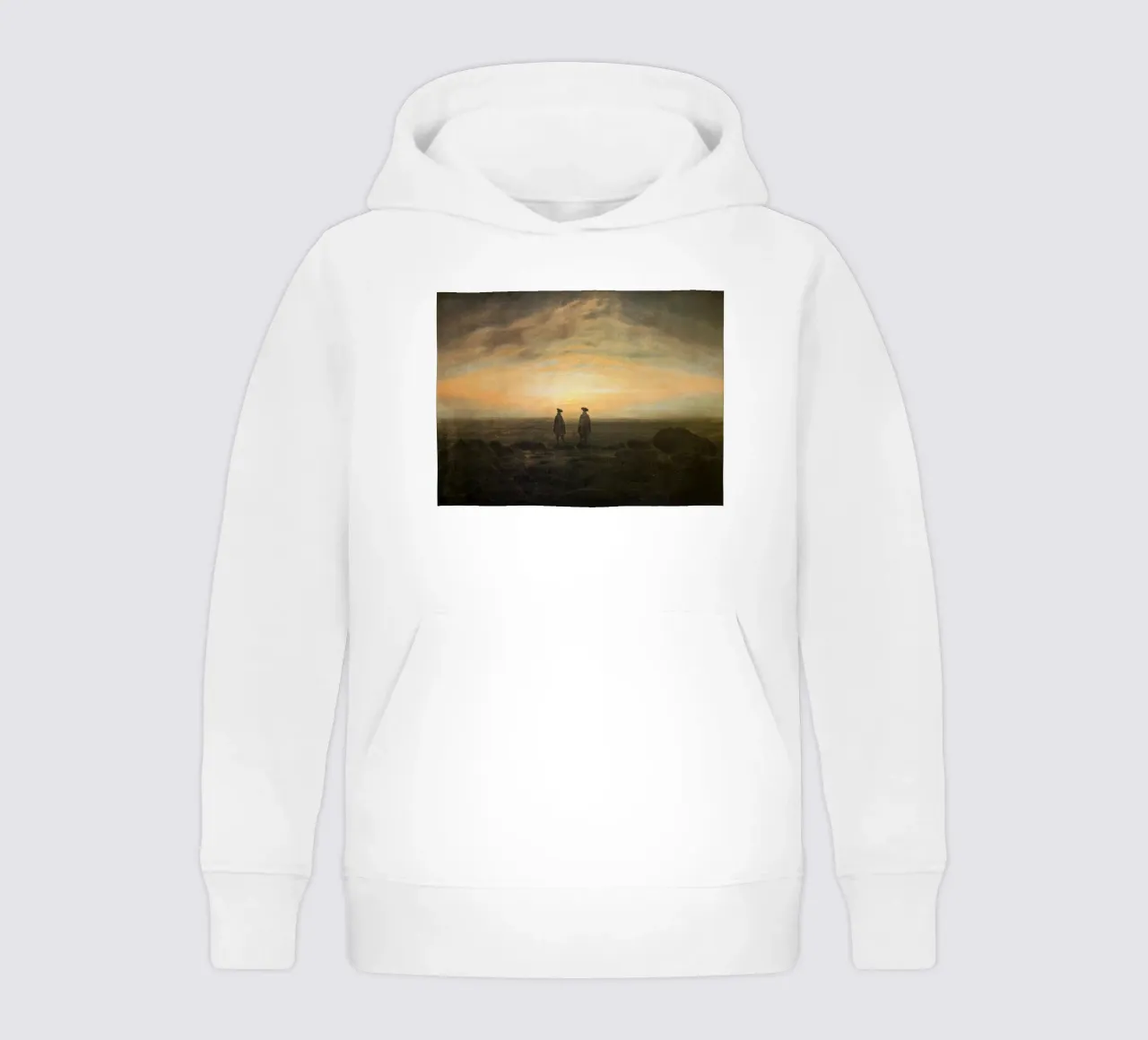 Caspar David Friedrich - Due uomini in riva al mare felpa bambino con cappuccio da Timeless Artworks