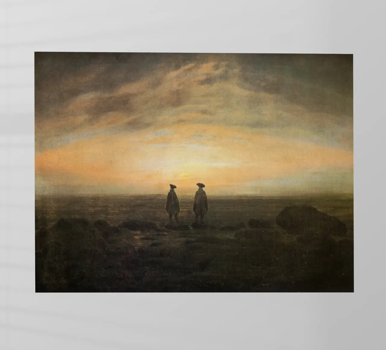 Caspar David Friedrich - Due uomini in riva al mare pellicola backlit da Timeless Artworks