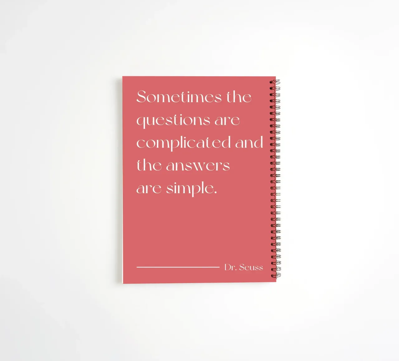 Sometimes the questions are complicated quote spiral notebook by Paigaam Studio