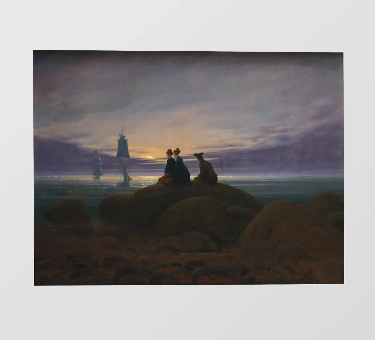 Caspar David Friedrich - Il sorgere della luna sul mare telo in pvc da Timeless Artworks