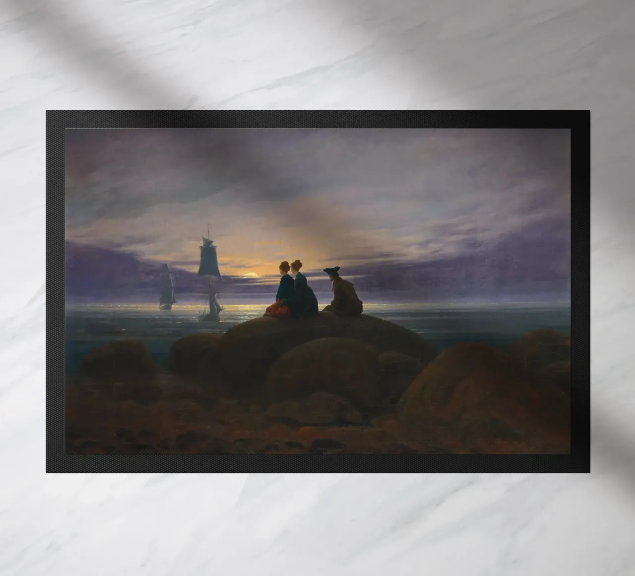 Caspar David Friedrich - Il sorgere della luna sul mare zerbino da Timeless Artworks