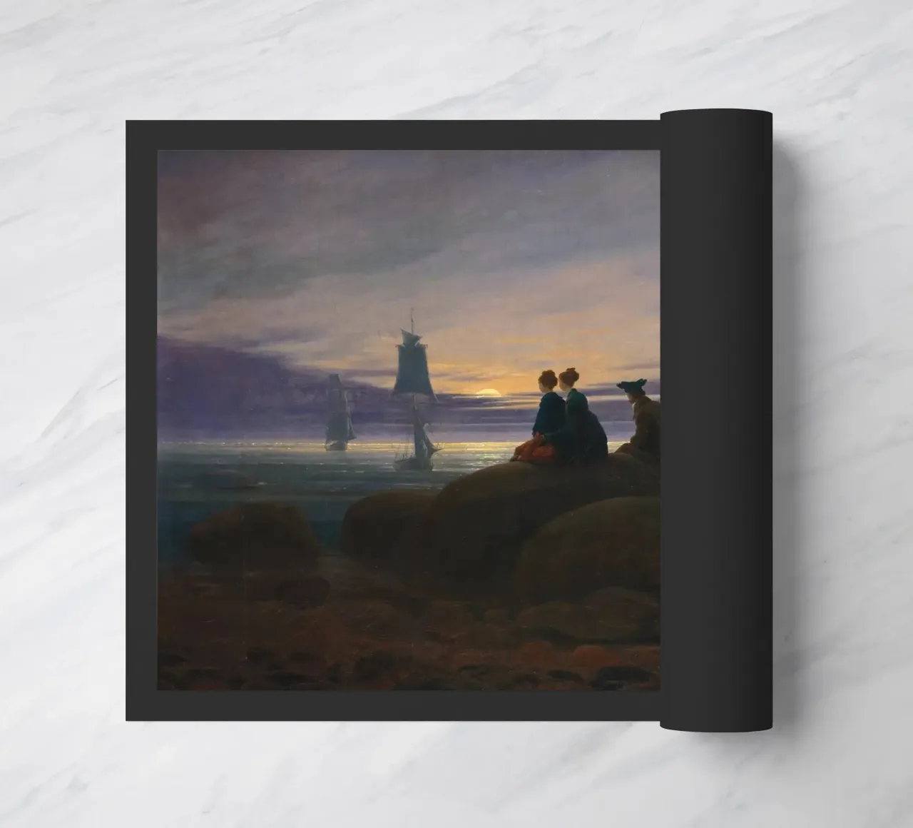 Caspar David Friedrich - Il sorgere della luna sul mare zerbino da Timeless Artworks