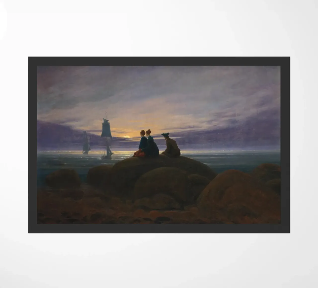 Caspar David Friedrich - Il sorgere della luna sul mare zerbino da Timeless Artworks
