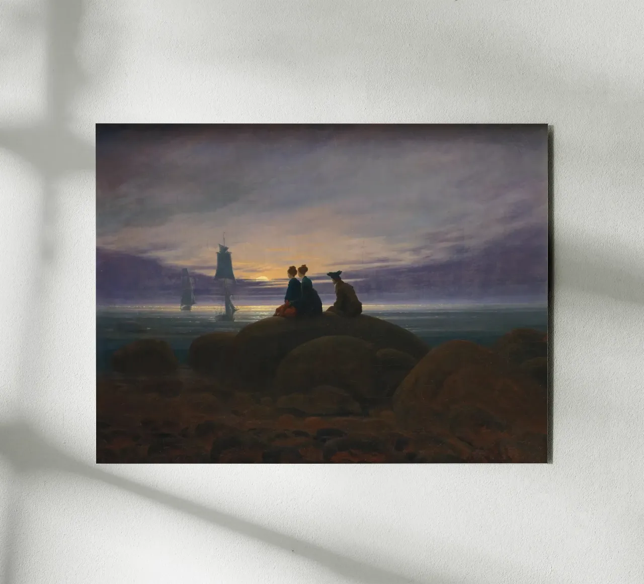 Caspar David Friedrich - Il sorgere della luna sul mare alluminio dibond da Timeless Artworks