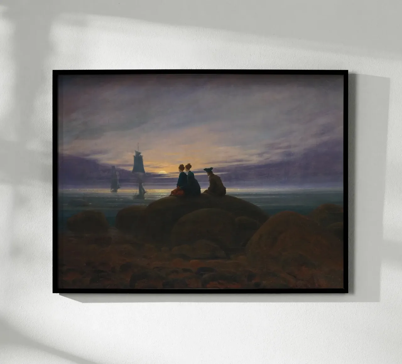 Caspar David Friedrich - Il sorgere della luna sul mare carta hahnemühle da Timeless Artworks