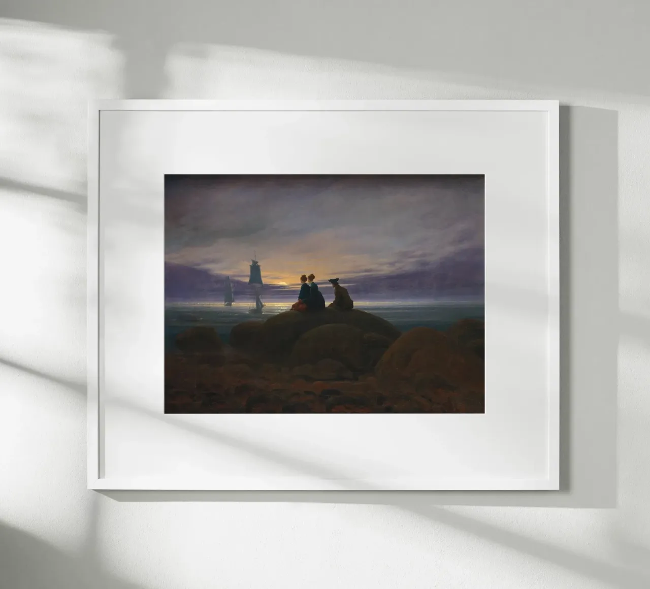 Caspar David Friedrich - Il sorgere della luna sul mare carta hahnemühle da Timeless Artworks