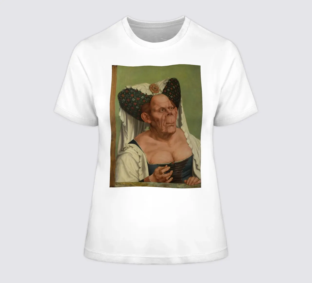 Quentin Matsys - Une vieille femme grotesque t-shirt ajusté pour femmes de Timeless Artworks