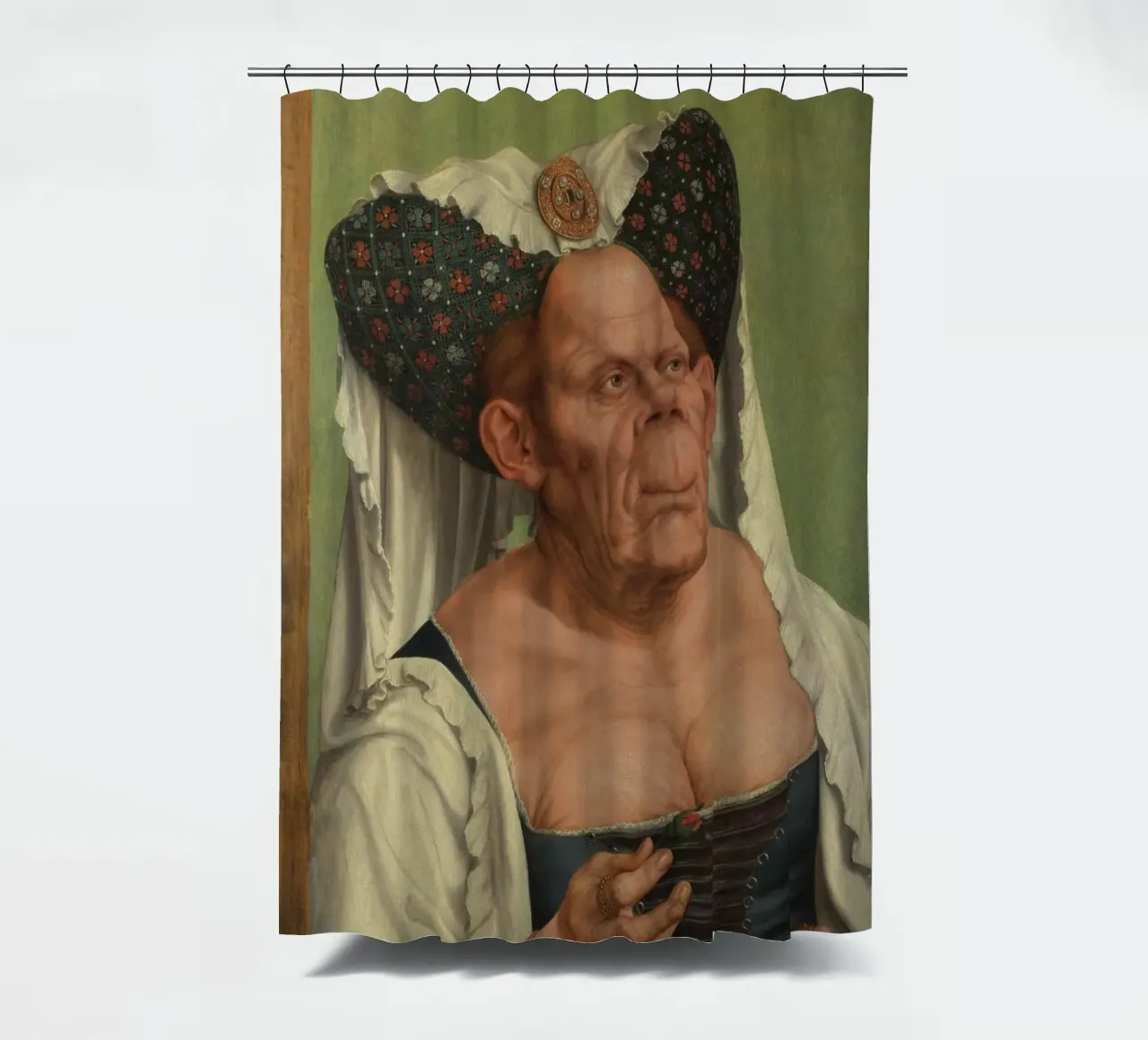 Quentin Matsys - Una vecchia donna grottesca tenda da doccia da Timeless Artworks