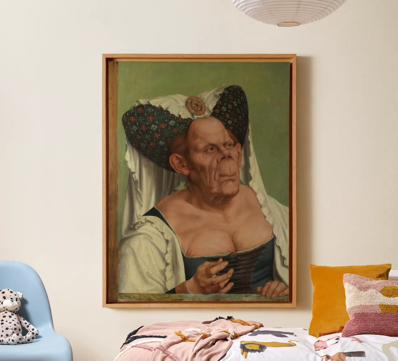 Quentin Matsys - Una vecchia donna grottesca tela con Cornice a cassetta da Timeless Artworks