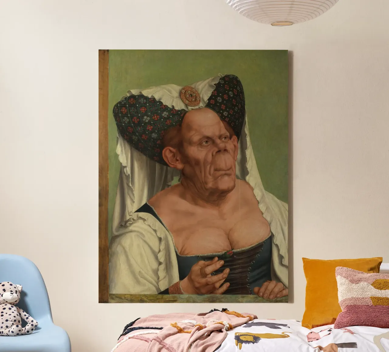 Quentin Matsys - Una vecchia donna grottesca tela con Cornice a cassetta da Timeless Artworks