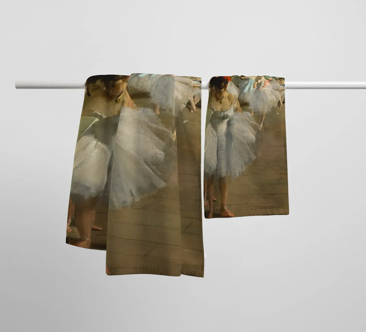 Edgar Degas - De dansles badhanddoek van Timeless Artworks