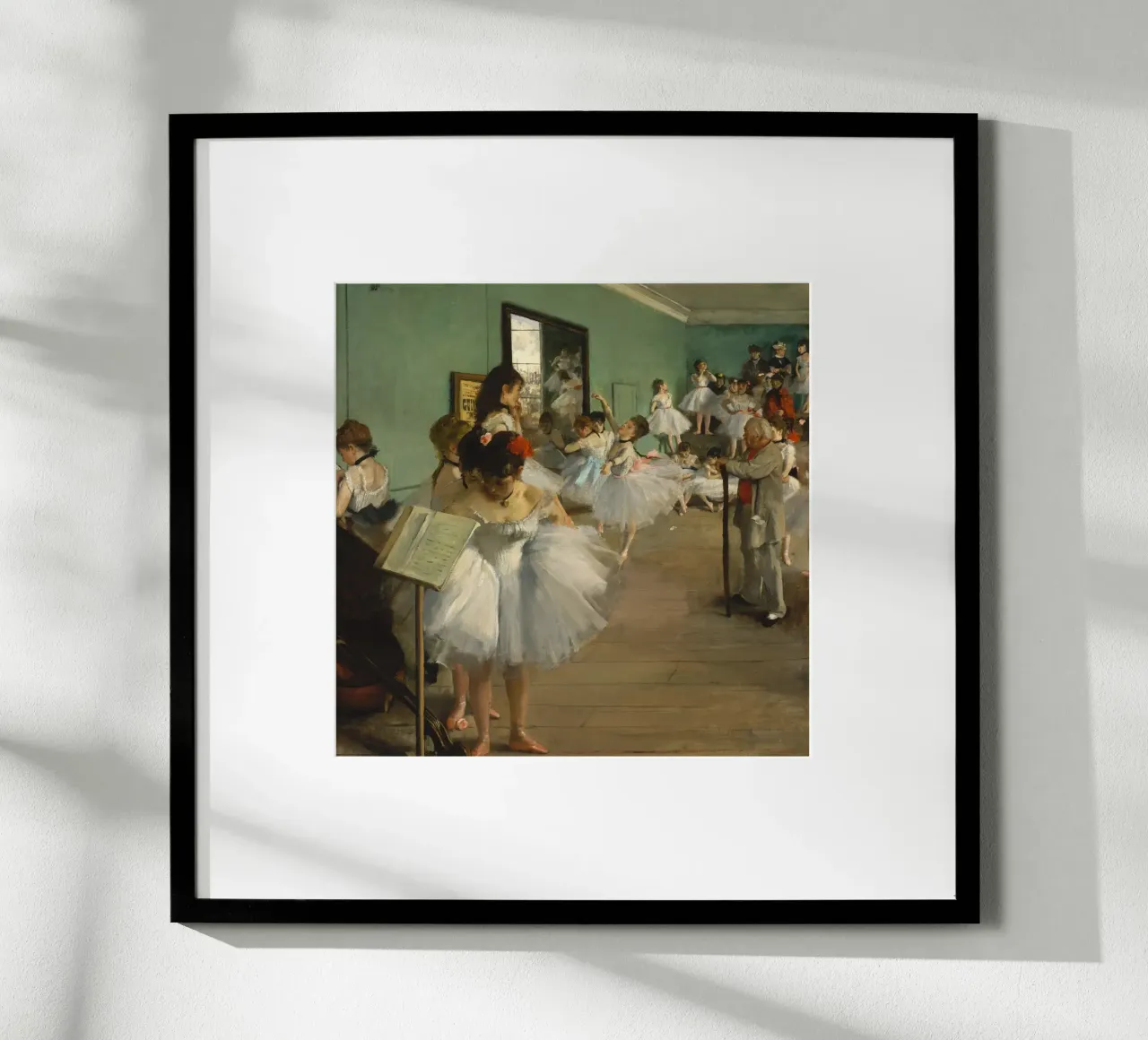Edgar Degas - La classe di danza poster con telaio in legno da Timeless Artworks