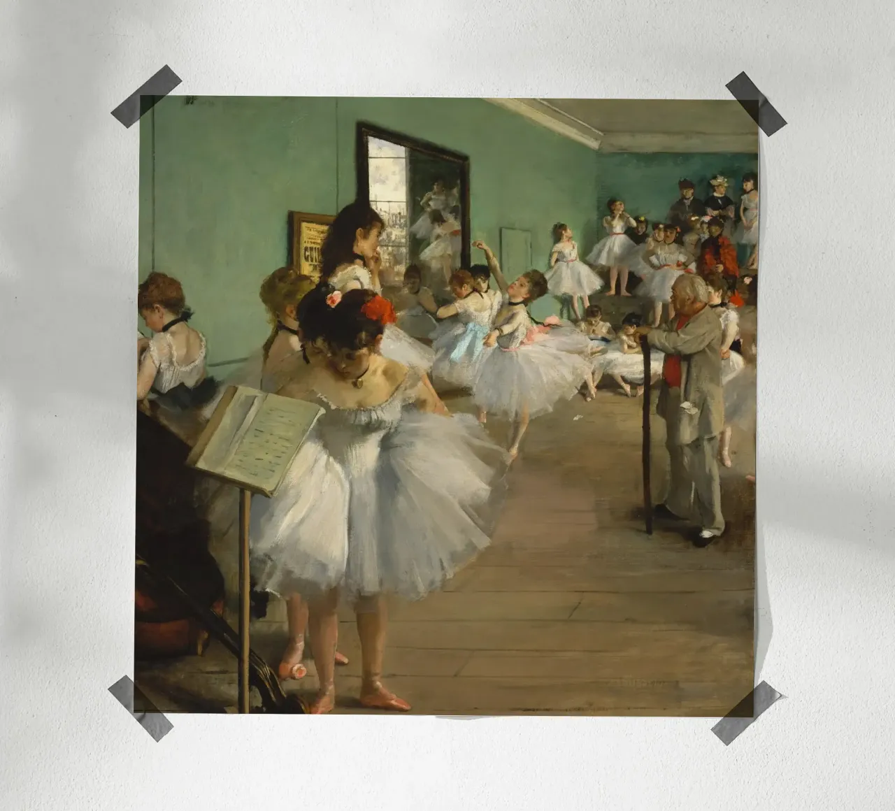 Edgar Degas - La classe di danza poster con telaio in legno da Timeless Artworks