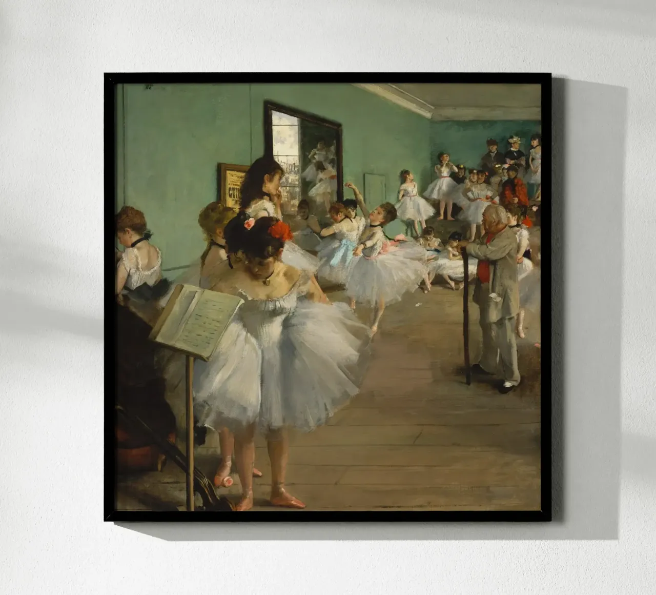 Edgar Degas - La classe di danza poster con telaio in legno da Timeless Artworks