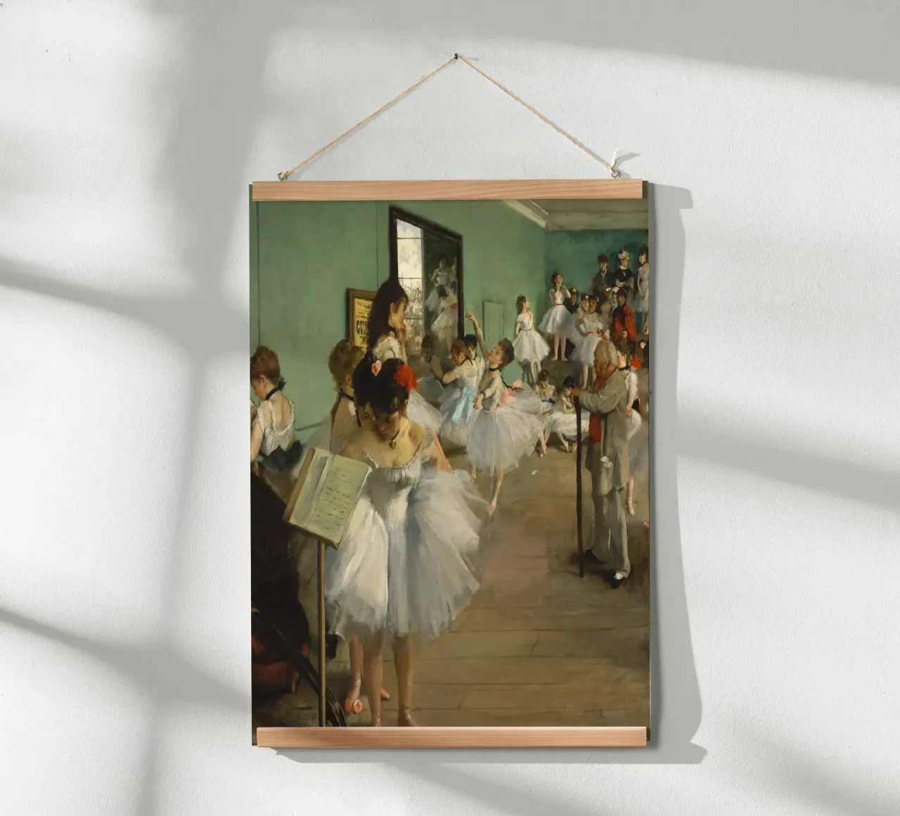 Edgar Degas - La classe di danza poster con telaio in legno da Timeless Artworks