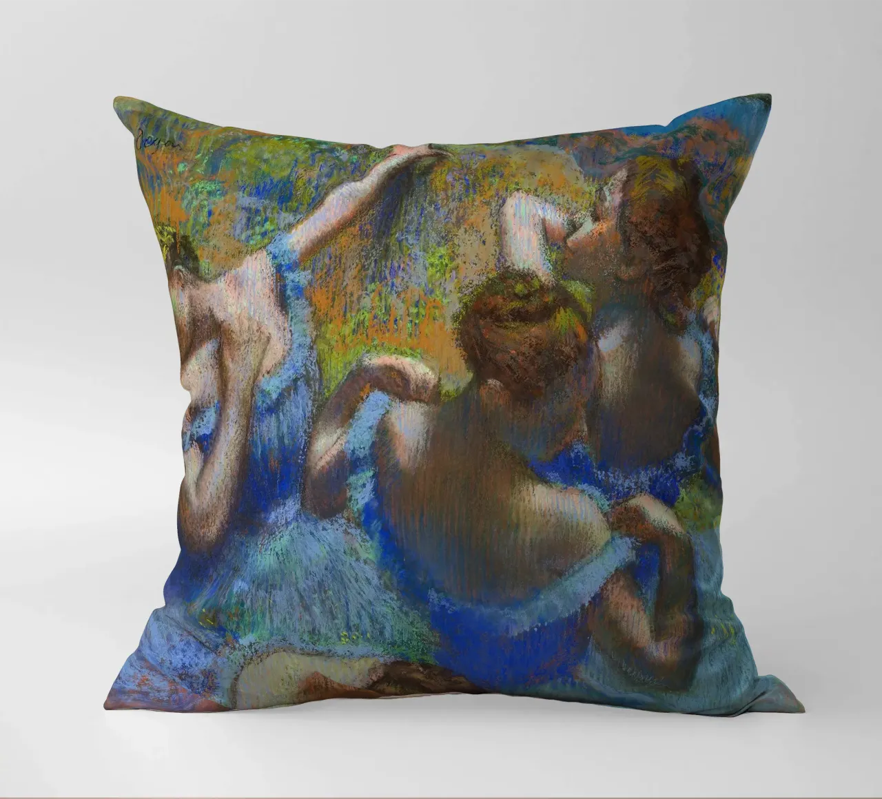 Edgar Degas - Ballerine blu cuscino da Timeless Artworks
