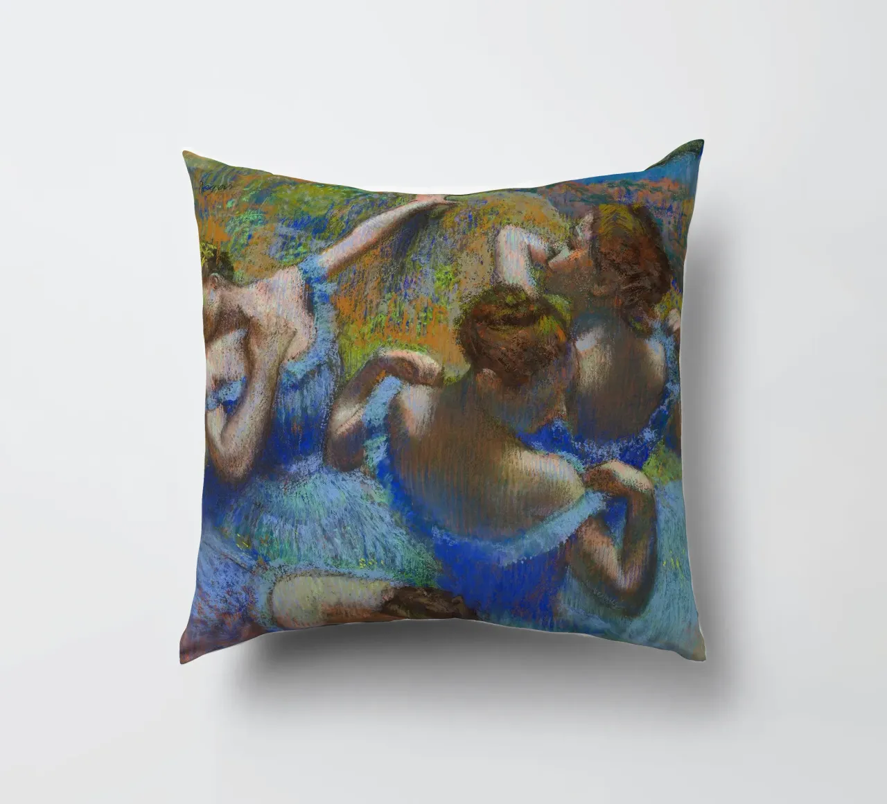 Edgar Degas - Ballerine blu cuscino da Timeless Artworks