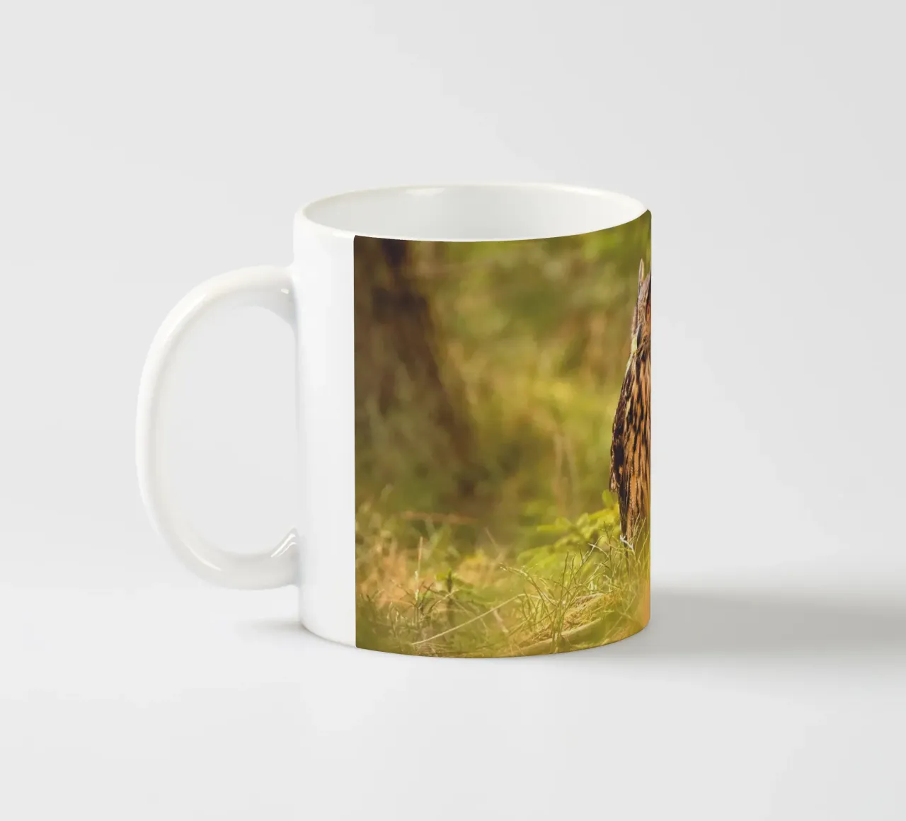 Eagle Owl ceramic mug by Dave Hare Photography