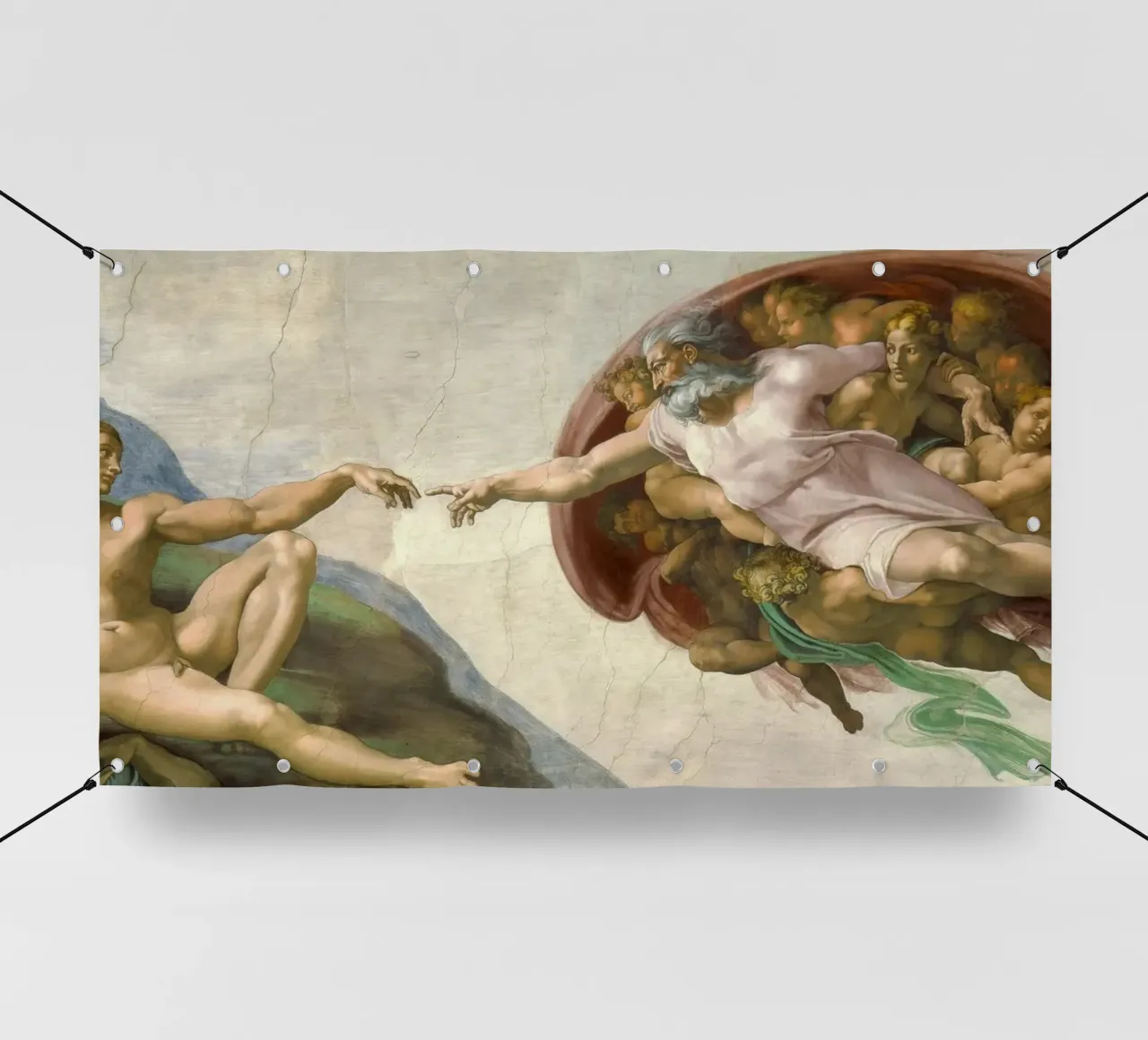 Michelangelo - Creazione di Adamo telo in pvc da Timeless Artworks