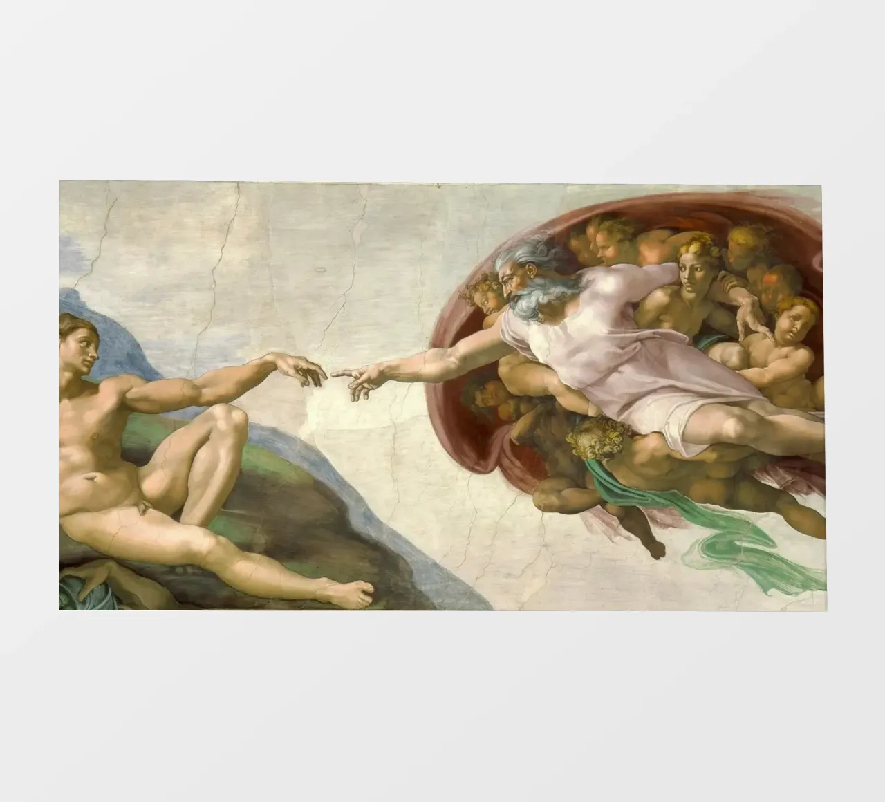 Michelangelo - Creazione di Adamo telo in pvc da Timeless Artworks