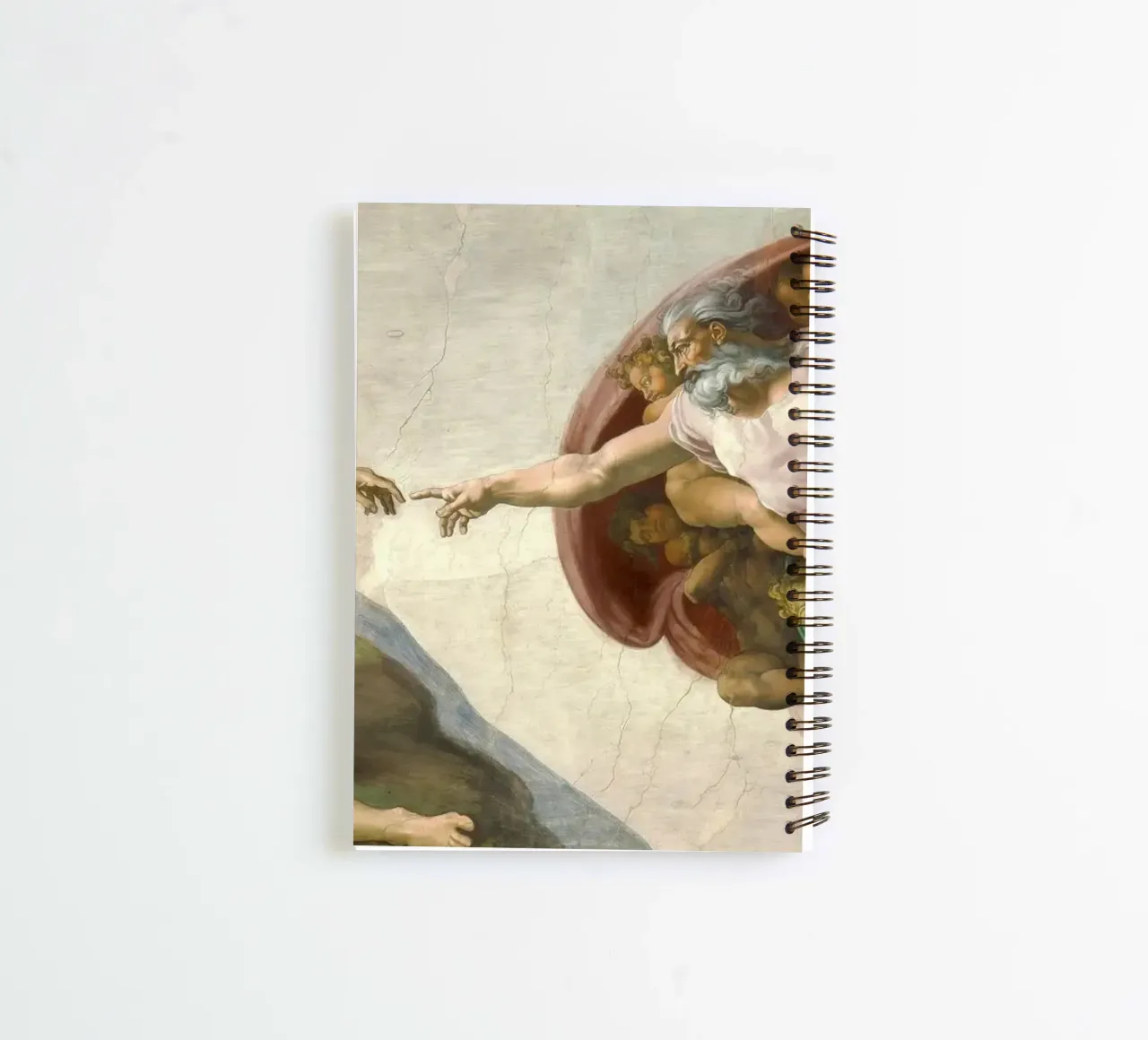 Michelangelo - Creation of Adam spiral notebook by Timeless Artworks