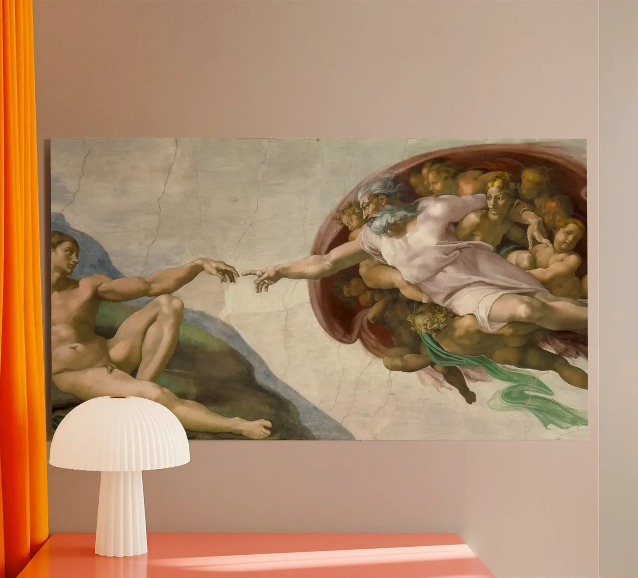Michelangelo - Creation of Adam alu-dibond by Timeless Artworks