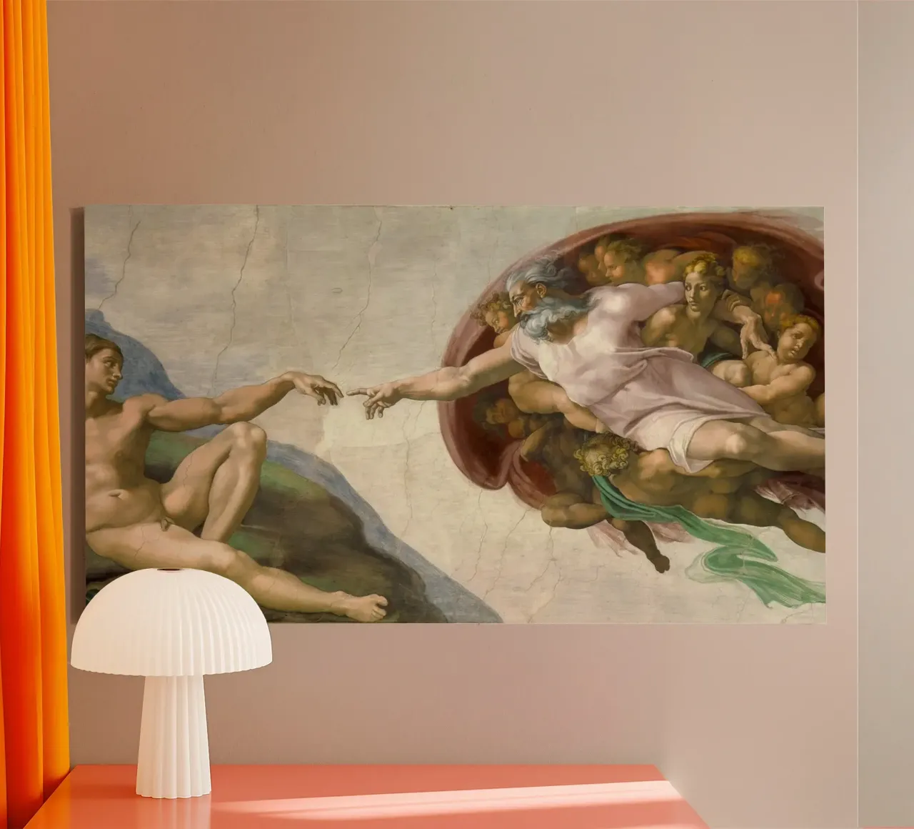 Michelangelo - Creation of Adam canvas by Timeless Artworks