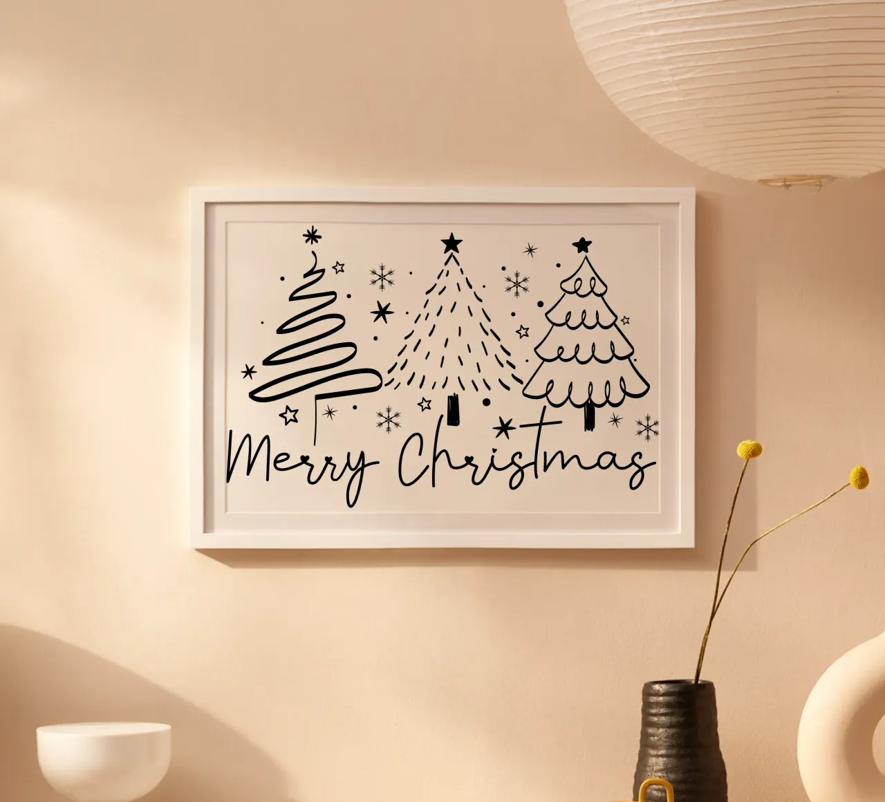 Merry Christmas poster met kunststof frame van LOVS DESIGN