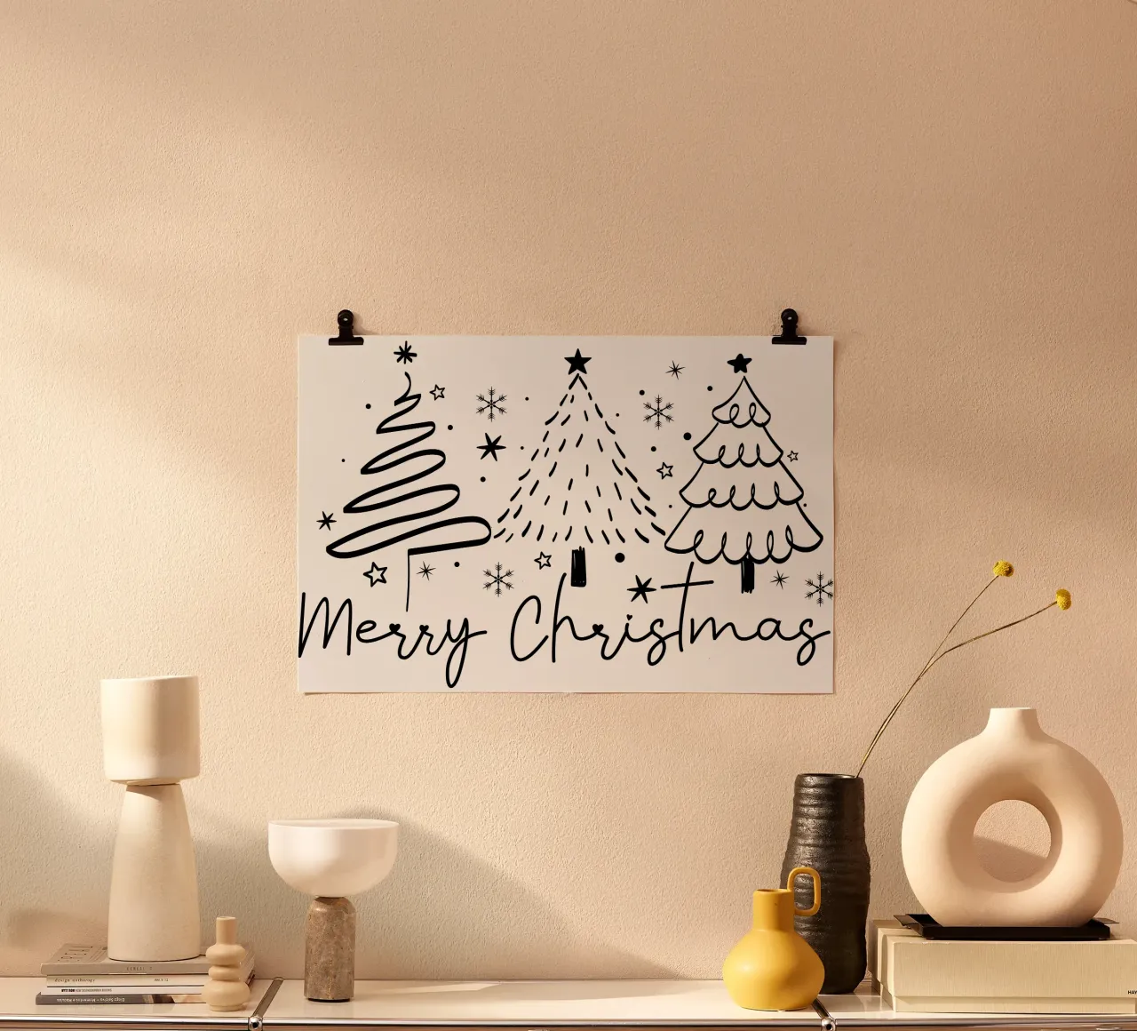 Merry Christmas poster met kunststof frame van LOVS DESIGN