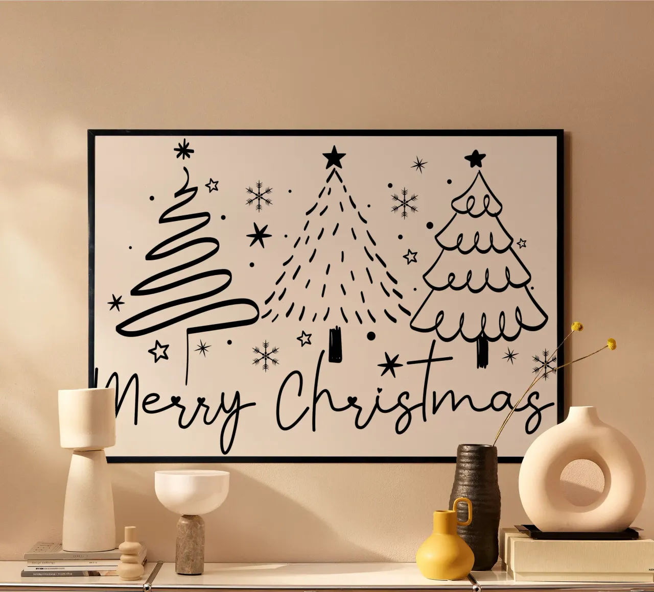 Merry Christmas poster met kunststof frame van LOVS DESIGN