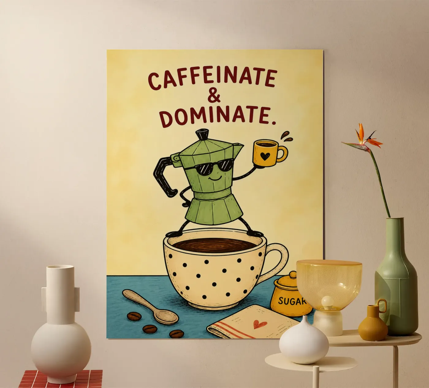 caffeinate dominate poster by nemaro