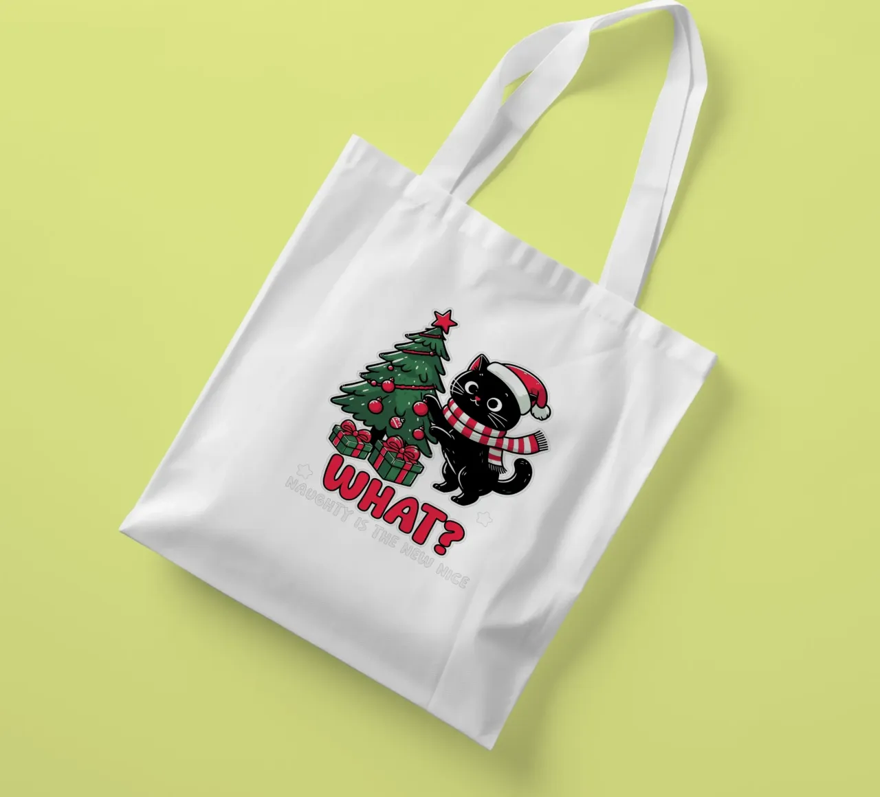 What? Naughty is the new nice tote bag by edsonramosart