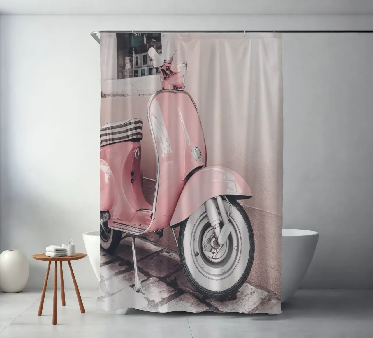 Vespa d'epoca - Scooter dal design retrò tenda da doccia da Whole©