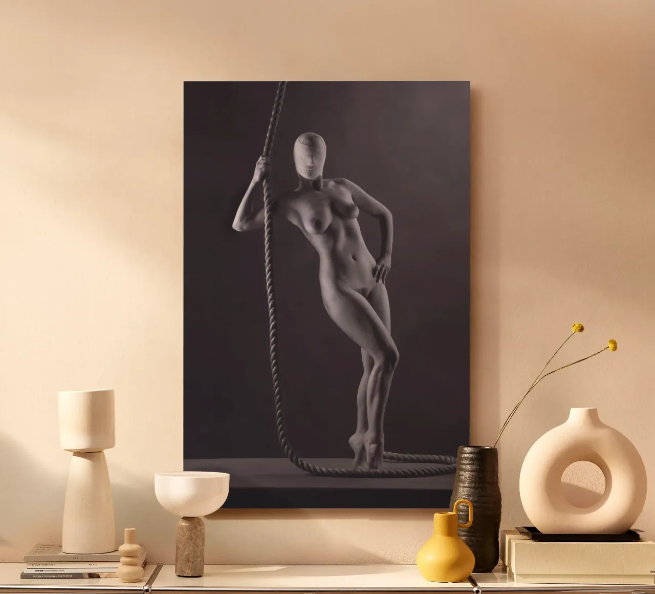Georgie con la corda alluminio dibond da Dave Hare Photography