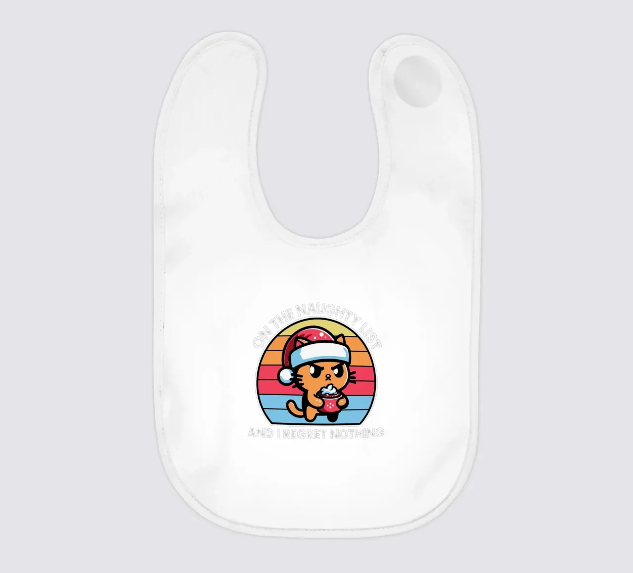 on the naughty list and i regret nothing baby bib by edsonramosart