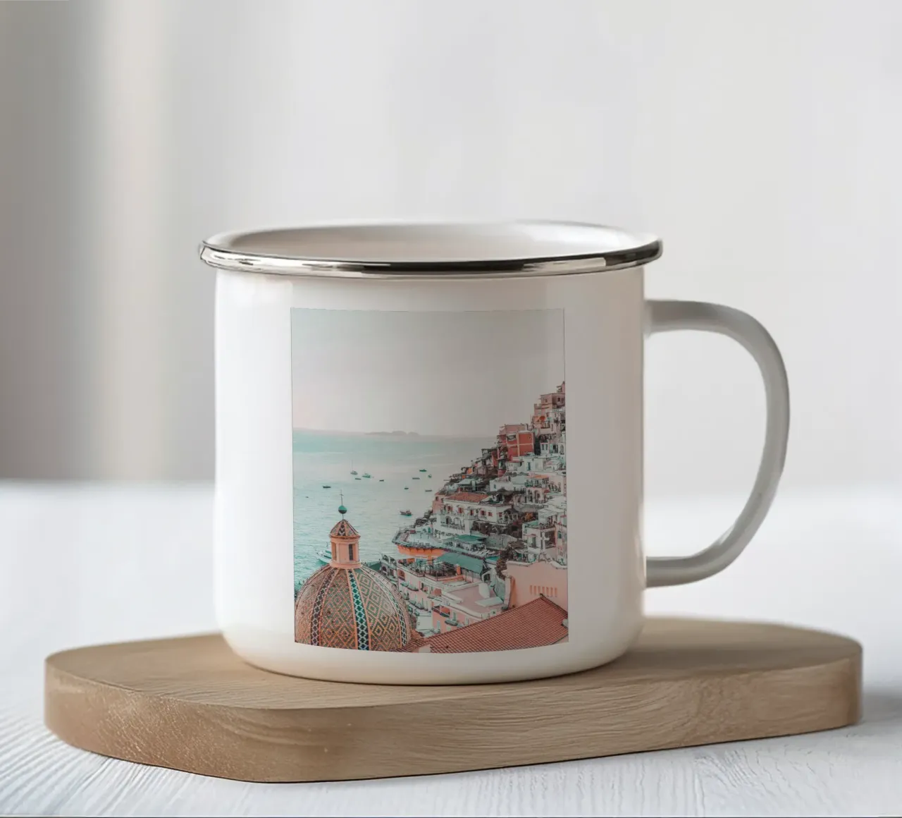 Positano coastal view - Italian idyll enamel mug by Whole©