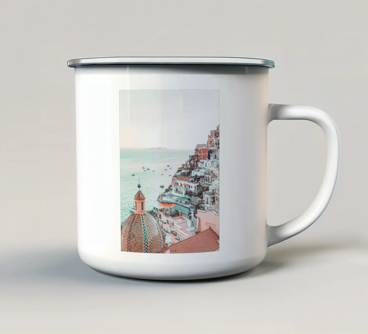 Positano coastal view - Italian idyll enamel mug by Whole©